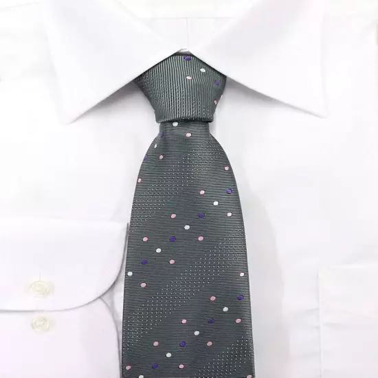 Michiko London Brand Necktie Made In Japan Nishijin Ori Woven Pattern Dots