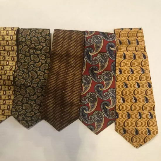 Mens Silk Neckties Lot Of 8 Oscar de La Renta Harolds Aquascutum Ferrell Reed +