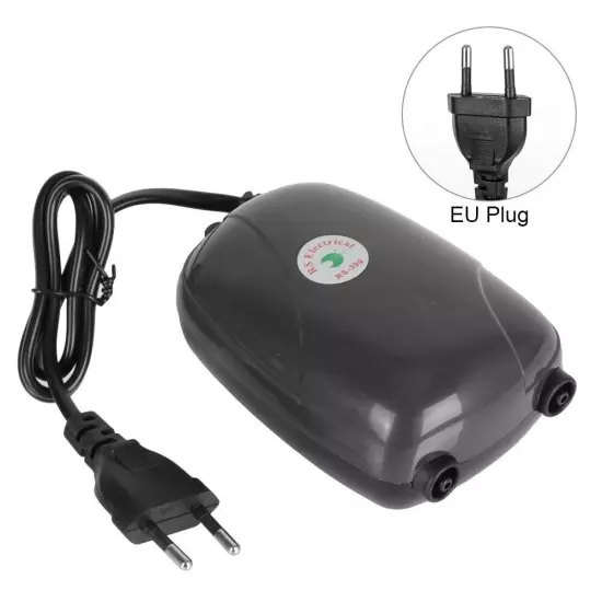 Air Pump Aquarium 60Gallon Pump Silent Waterproof Tank Pump Oxygen 2 Outlet 5W