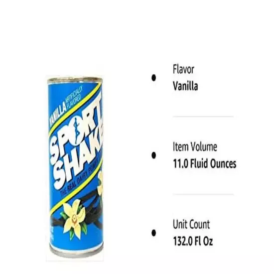 12 Sport Shake VANILLA Real Dairy Power Protein Drink 11 ounces 11/01/2025