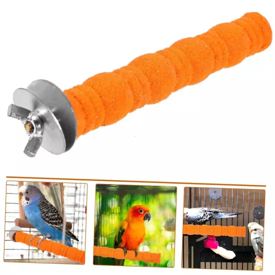 Bird Toy Nail Trimmer Perch Wooden Parrot Perch for Birdcage Training and Gri...