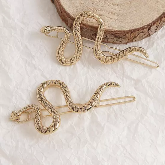 Silvery Snake Hairpin for Woman Gold/Silver Color Metal Snake Hair M4M4 ξ{