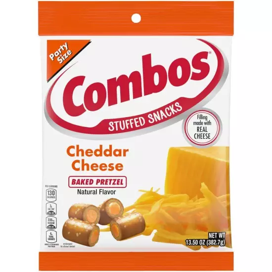 Combos Cheddar Cheese Baked Pretzel Snacks, 13.5 Oz. Ounce (Pack of 1) 