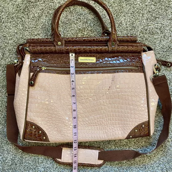 Samantha Brown Croco-Embossed Dowel Travel Bag (Mauve) RARE Old Stock