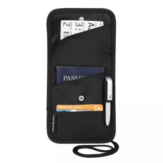 Travelon Folding Id and Boarding Pass Holder, Black, One Size