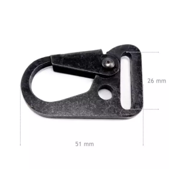 Heavy Duty Steel 25 mm 1" sling clips Spring Snap Hook Strap Attachment for Gun