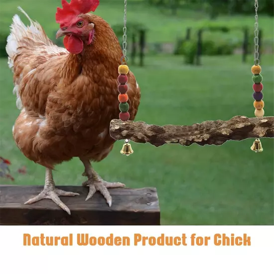 4 Pack Chicken Bird Swing,Natural Wooden Swing Toys,Wood Stand for Chick,4280