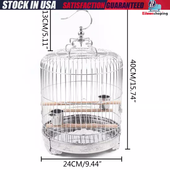 Small Parakeet Wire Bird Cage for Finches Canaries Hanging Travel Bird House NEW