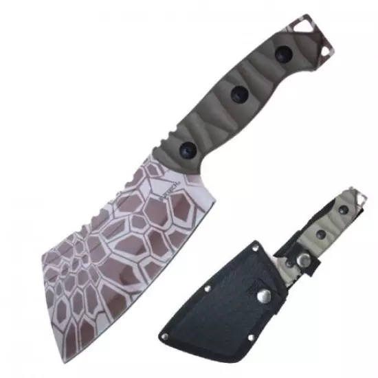 Tactical Knife | Wartech 9.5" Overall Full Tang Tan Military Combat Cleaver