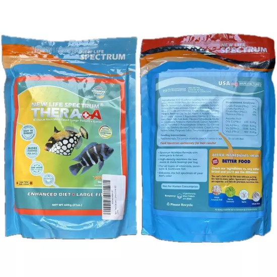 New Life Spectrum Thera+A Large Pellet Sinking Pellet 600g Fish Food All Natural