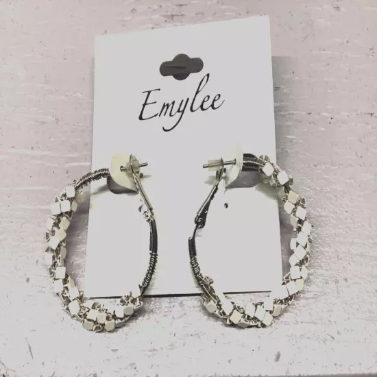 Emylee Abstract Beaded Statement Hoop Earrings