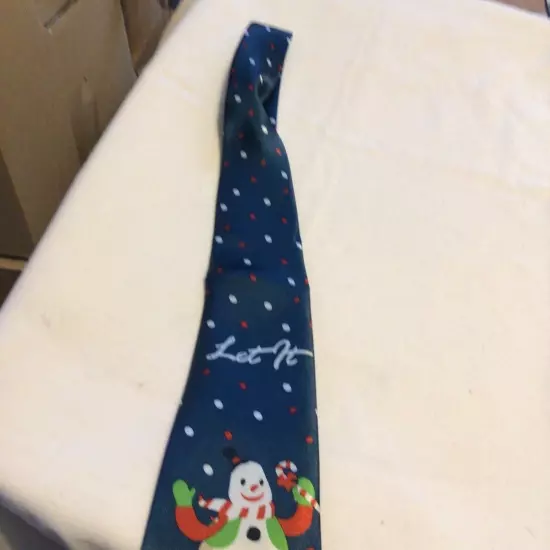 Let It Snow Snowman Musical Jingle Bells Polyester Tie Necktie