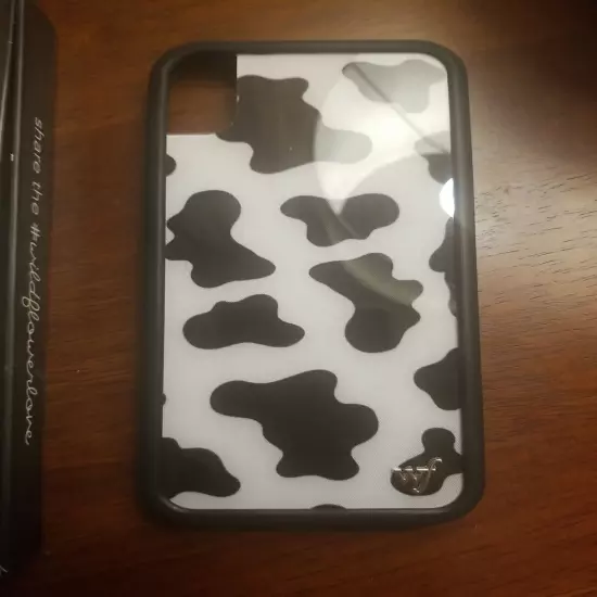 iPhone Xr (Moo Moo) Case Wildflower Limited Edition Phone Case Cow Print Black 