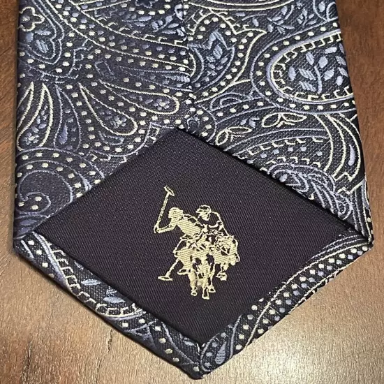 U.S. Polo ASSN. Blue Gray Hand Made 100% Polyester Men’s Neck Tie Made In China