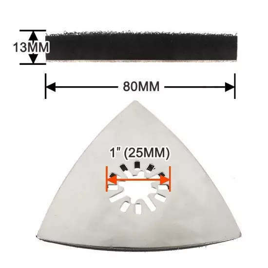 5x Triangular Sanding Pad For Oscillating Multi Tool Hook & Loop Sanding Disc AU