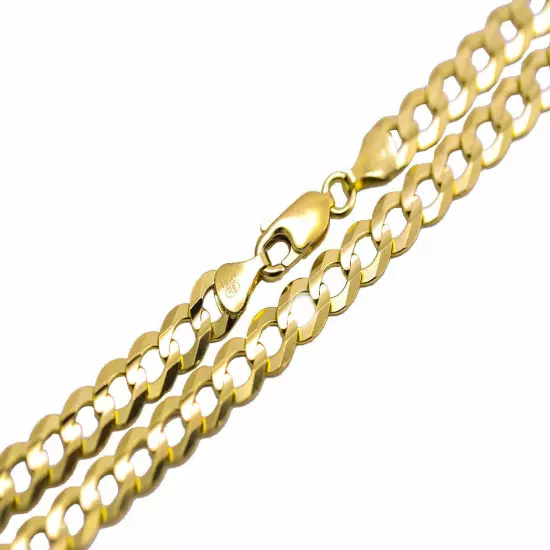 14k Solid Yellow Gold Cuban Link 3.5mm-12mm Chain Necklace Bracelet 7"-30"