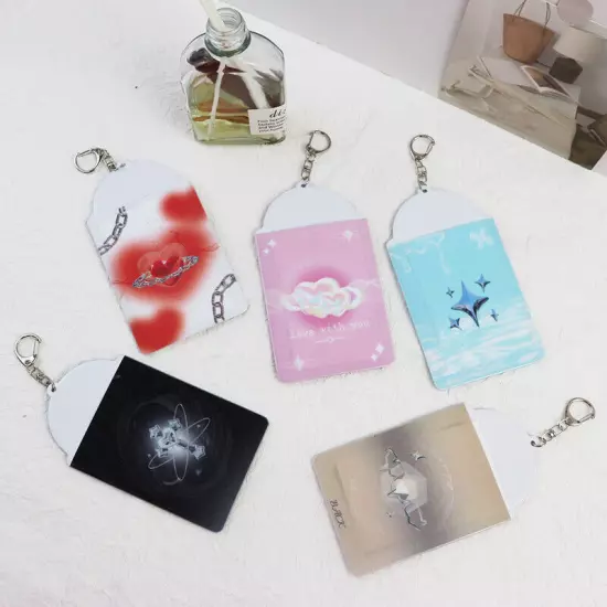 Cute Photocard Holder Idol Photo Case ID Card Cover Keychain Bag Pendant `