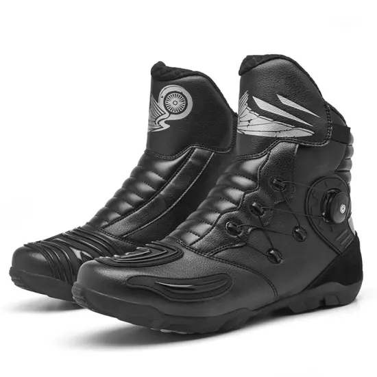 High Top Durable Motorcycle Boots Men Breathable Soft Racing Shoes Riding Boots