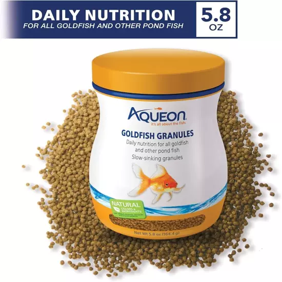 Aqueon Goldfish Fish Food Slow Sinking Granules 5.8 Ounce 100106053