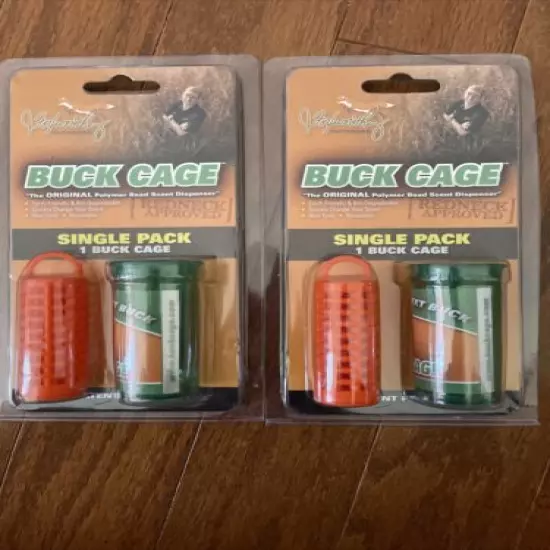 2 Foxworthy Outdoors Buck Cage Polymer Bead Scent Dispenser - Two Pack Orange