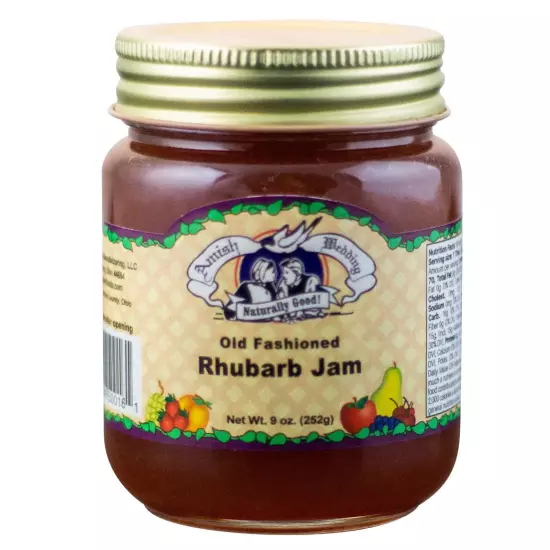 Amish Wedding Rhubarb Jam 9oz Glass Jar BB May 2025