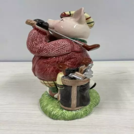 Fitz and Floyd Piggy Golfer Cookie Jar