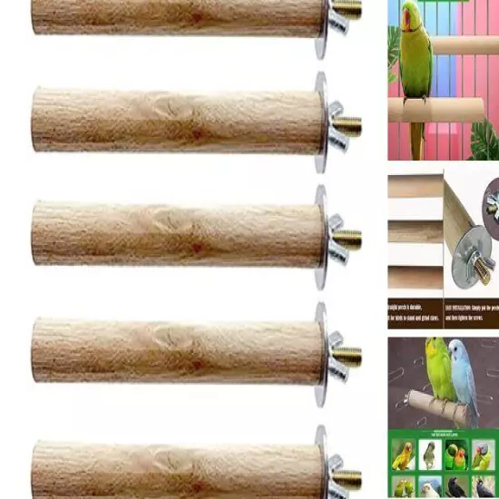  Bird Perch Bird Stand Bird Cage Accessories Platform Natural Wood Perch 5pcs