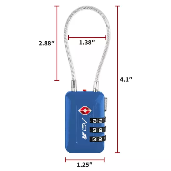 BV TSA Luggage Lock Suitcase Travel Lock Digit Combination Multi-Colors (2 Pack)