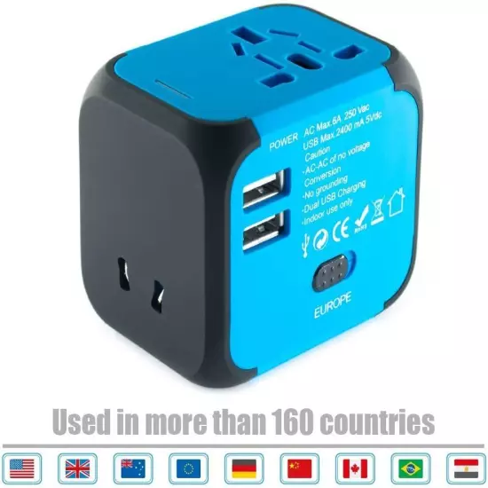 International Travel Adapter Universal Power Adaptor European Plug All In One