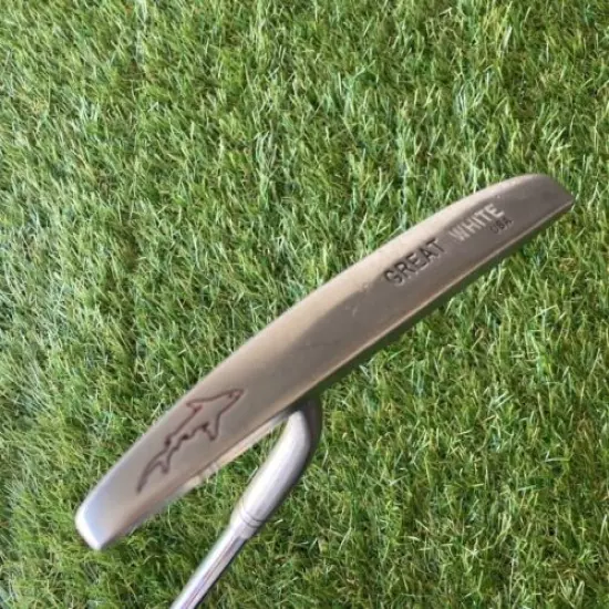 Tiger Shark Great White Putter Pat Simmons Steel RH 35" 7.5 Head Leather Grip 