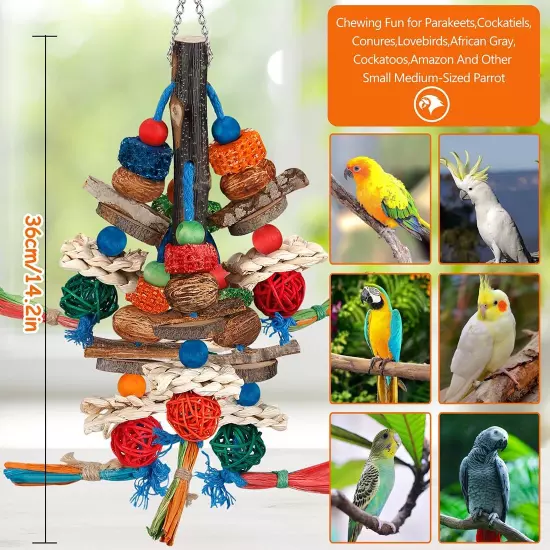 Bird Toys,Parrot Toys Exciting Chewing Fun for Parakeets