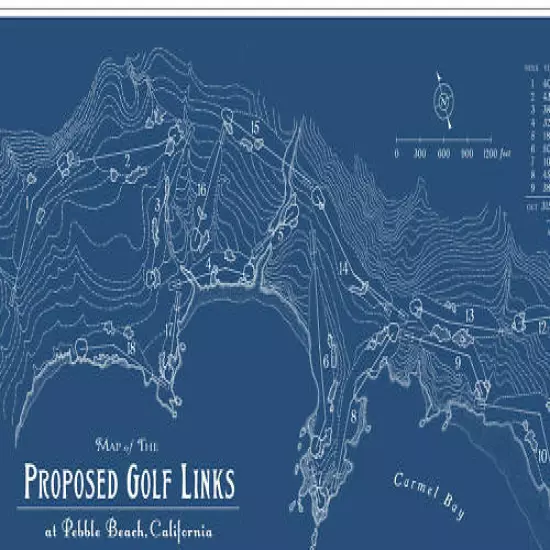 PLAN OF PROPOSED GOLF LINKS at Pebble Beach, CA - Gift