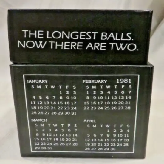 Dozen (12) Vintage 1981 XL Top Flite Golf Balls within a Desk Calendar