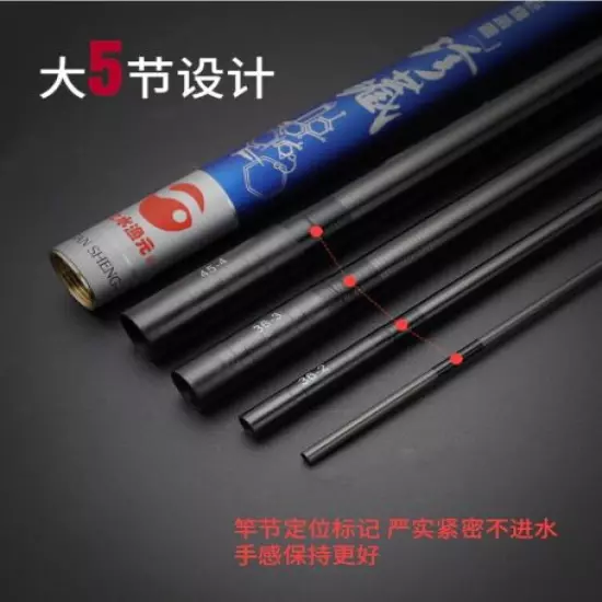 Powerful Fishing Rod Pole Lure Super Hard Long Telescopic High Carbon Fiber Blue