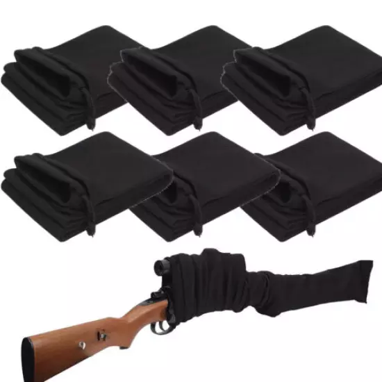 6pcs Black Gun Sock Rifle Shotgun Sleeve Protective Cover Case Storage Bags Set