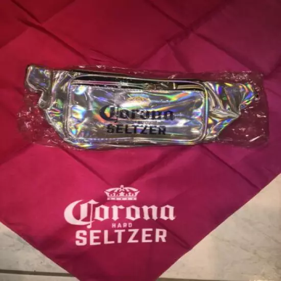 Corona Seltzer Fanny Pack Hip Bag Festival Metallic Bandana Set