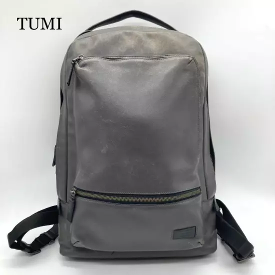 Tumi Backpack Business Bag All Leather Gray 63011