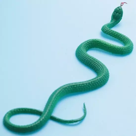 Simulation soft plastic toy snake Simulation Snake Rubber Tip Toy - Green K7M3