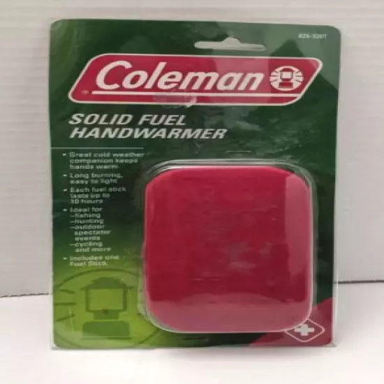 COLEMAN SOLID FUEL HANDWARMER New Red