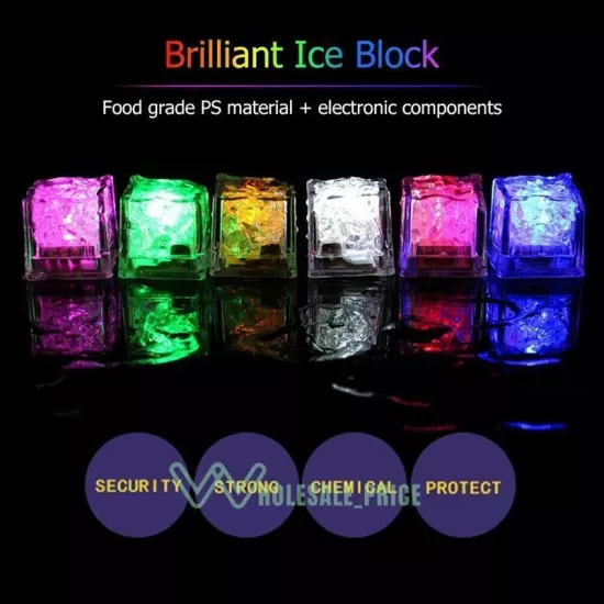 40 pieces Rainbow Flash Color Light Up Party Rave club Wedding LED Glow Ice Cube