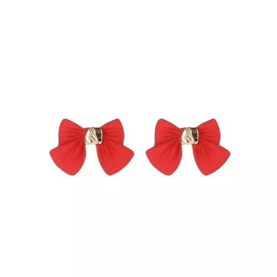 Fashion 18k Gold Plated Bow Stud Earrings Womens Girls Jewellery Party Red/Black