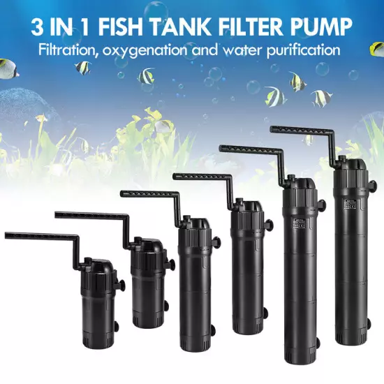 5-in-1 Internal Aquarium Fish Tank UV Sterilizer Filter Submersible Water Pump