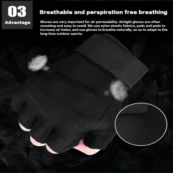 Fingerless Half-Finger Tactical Gloves Motorcycle Driving Gloves Riding Gloves