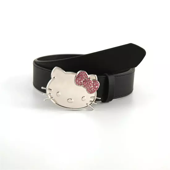 105cm Hello Kitty Belt Pink Rhinestone Sanrio Girly Cartoon Pu Leather Belt