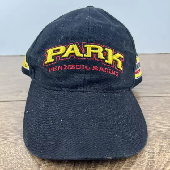 Park Racing Hat Pennzoil Black Hat Adjustable Adult Size Hat Black Cap