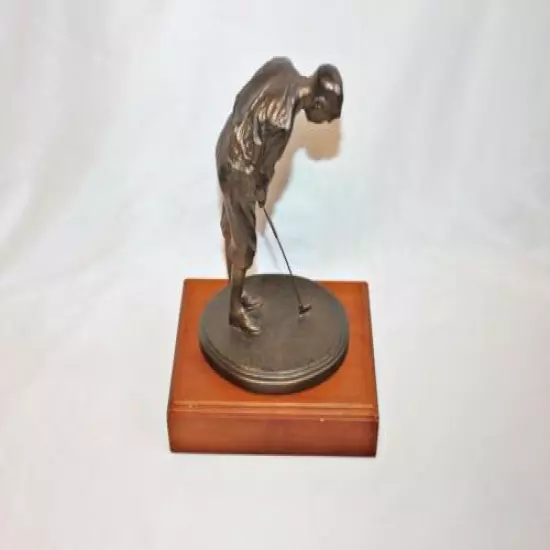 2012 Michael's Way Golf Tournament Trophy Vtg Bronzed Golfer Prize Possessions-P