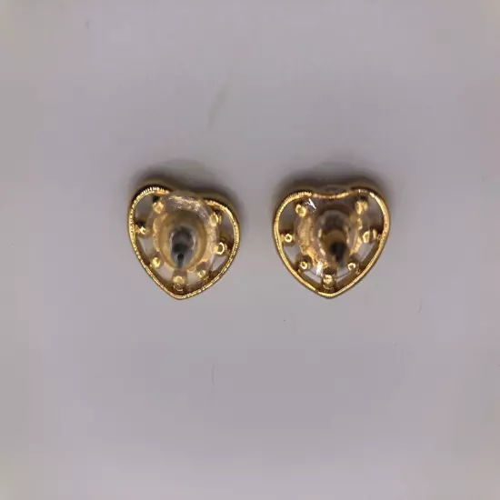 Swarovski Crystals Gold Tone Heart Women’s Pierced Earrings