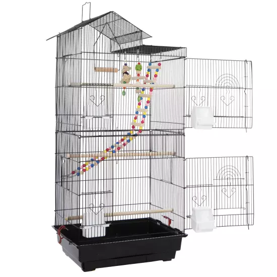 Bird Cage Roof Top Large Flight Parrot for Small Quaker Parrot Finch Cage 39"