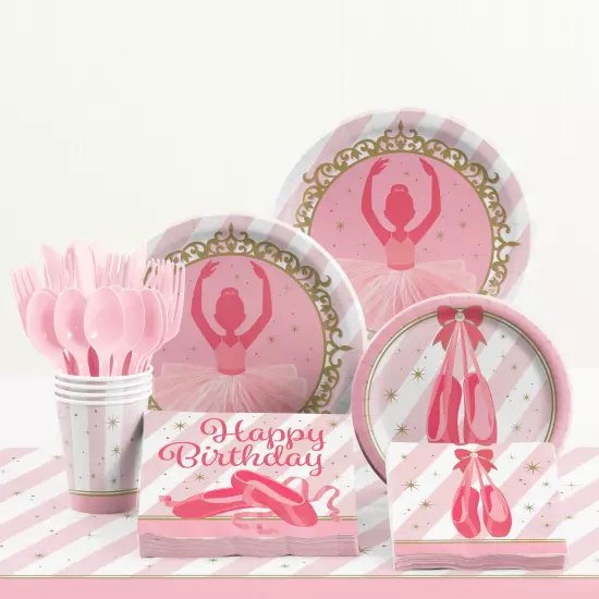 Ballet Birthday Party Supplies Kit for 8 Guests