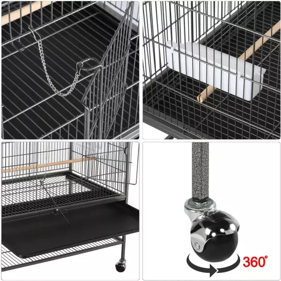 60.5Inch Extra Large Bird Cage Metal Parrot Cage Flight Cage for Cockatiels Afri